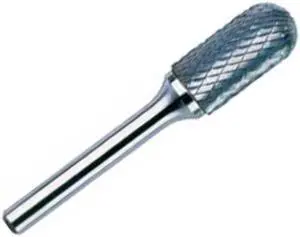 Drill America DUL Series Solid Carbide Bur, Double Cut, SC7 Cylindrical - Radius End, 1/4" Shank, 3/4" Head Diameter, 1" Cutting Length (Pack of 1)