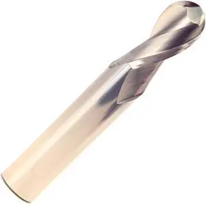 Drill America MMO3/32-2FSE-BN Solid Carbide End Mill, Polished Finish, 2 Flute, Ball End, 3/8" Cutting Length, 3/32" Cutting Diameter, 1-1/2" Length, 1/8" Shank (Pack of 1)