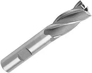 Drill America DWCF Series High-Speed Steel End Mill, Polished Finish, 4 Flute, Square End, 1-3/8" Cutting Length, 5/8" Cutting Diameter, 3-3/8" Length, 1/2" Shank (Pack of 1)