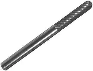 Drill America DUL Series Solid Carbide Miniature Bur, Double Cut, SC53 Cylindrical - Radius End, 1/8" Shank, 3/16" Head Diameter, 1/2" Cutting Length (Pack of 1)