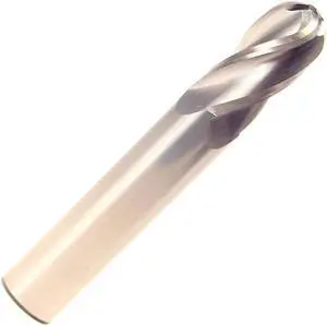 Drill America MMO5/16-4FSE-BN Solid Carbide End Mill, Polished Finish, 4 Flute, Ball End, 1/2" Cutting Length, 5/16" Cutting Diameter, 2-1/2" Length, 5/16" Shank (Pack of 1)