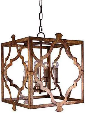 TXUSA Corporation Metal square and geo chandelier