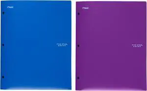 Five Star Binder Pocket Folder, Stay-Put 2-Pocket Folder, 9-1/2x 11-3/4, Color Selected For You May Vary (3334