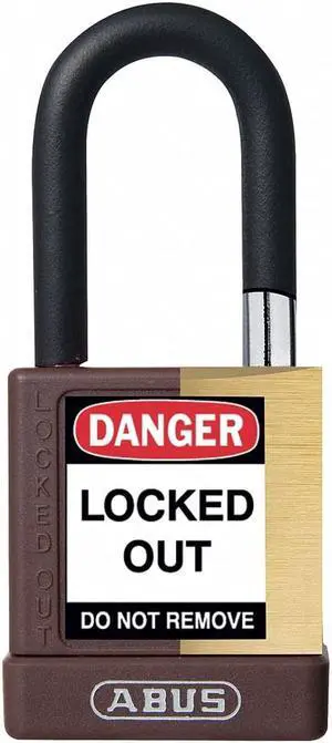 Abus Alike-Keyed Padlock, Open Shackle Type, 1-1/2" Shackle Height, Brown  20041