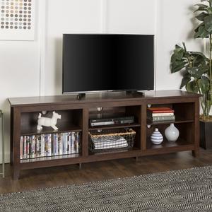 70" Wood Media TV Stand Storage Console - Traditional Brown