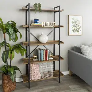 Walker Edison 68" Urban Pipe Bookshelf - Barnwood