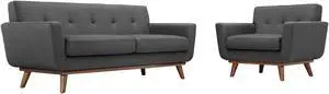 Engage Armchair and Loveseat Set of 2 - Gray