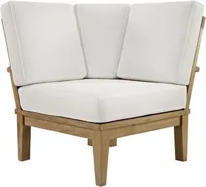 Marina Outdoor Patio Teak Corner Sofa - Natural White