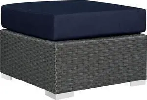 Sojourn Outdoor Patio Sunbrella Ottoman - Canvas Navy