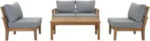 Marina 5 Piece Outdoor Patio Teak Set - Natural Gray