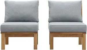 Marina 2 Piece Outdoor Patio Teak Set - Natural Gray