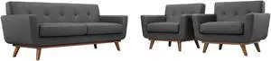 Engage Armchairs and Loveseat Set of 3 - Gray