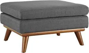 Engage Upholstered Fabric Ottoman - Gray