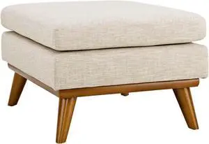 Engage Upholstered Fabric Ottoman - Beige