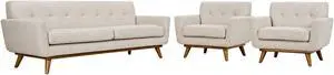 Engage Armchairs and Sofa Set of 3 - Beige