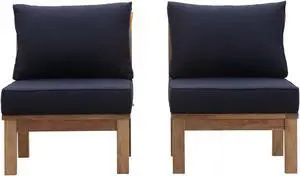 Marina 2 Piece Outdoor Patio Teak Set - Natural Navy