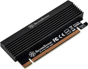 M.2 NVMe SSD to PCIe Gen 3 X16 with heatsink and thermal pad adapter card, support up to 22X80mm M.2 SSD(M key)