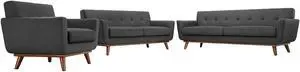 Engage Sofa Loveseat and Armchair Set of 3 - Gray