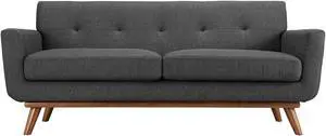Engage Upholstered Fabric Loveseat - Gray
