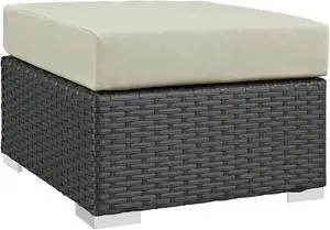 Sojourn Outdoor Patio Sunbrella Ottoman - Canvas Antique Beige Sojourn Outdoor Patio Sunbrella Ottoman - Canvas Antique Beige