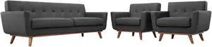 Engage Armchairs and Sofa Set of 3 - Gray