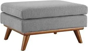 Engage Upholstered Fabric Ottoman - Expectation Gray