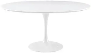 Lippa 60" Round Wood Top Dining Table - White