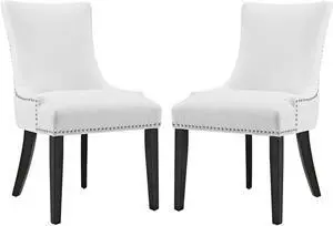 Marquis Dining Chair Faux Leather Set of 2 - White