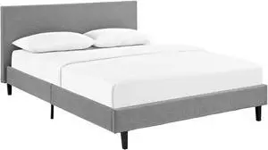 Anya Queen Bed - Light Gray