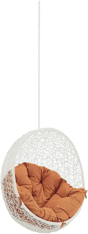 Hide Outdoor Patio Swing Chair Without Stand - White Orange Hide Outdoor Patio Swing Chair Without Stand - White Orange