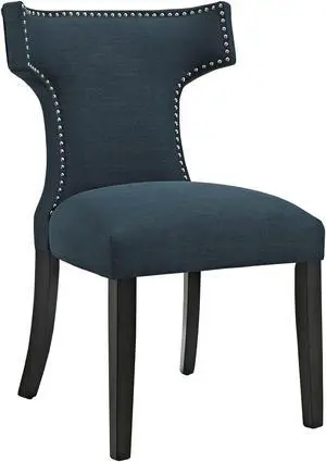Curve Fabric Dining Chair - Azure