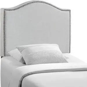 Curl Twin Nailhead Upholstered Headboard - Sky Gray