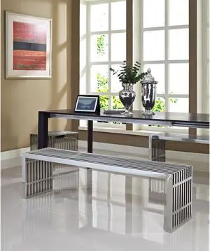 Gridiron Benches Set of 3 - Silver