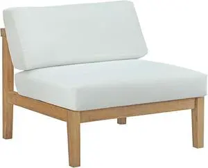 Bayport Outdoor Patio Teak Armless - Natural White