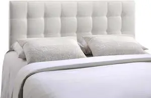 Lily Queen Upholstered Vinyl Headboard - White