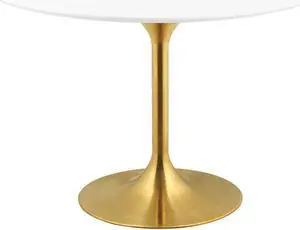 Lippa 47" Round Dining Table - Gold White