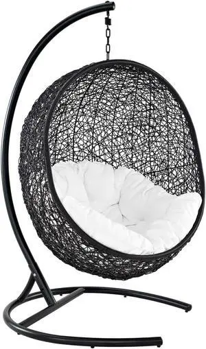 Encase Swing Outdoor Patio Lounge Chair - Espresso White