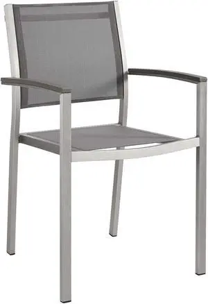 Shore Outdoor Patio Aluminum Dining Chair - Silver Gray Shore Outdoor Patio Aluminum Dining Chair - Silver Gray