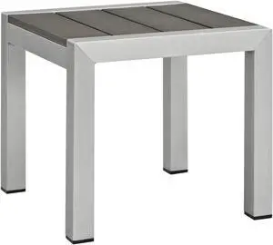 Shore Outdoor Patio Aluminum Side Table - Silver Gray