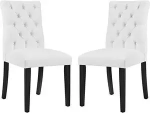 Duchess Dining Chair Vinyl Set of 2 - White