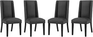 Baron Dining Chair Vinyl Set of 4 - Black