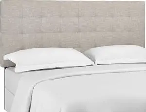 Paisley Tufted King and California King Upholstered Linen Fabric Headboard - Beige