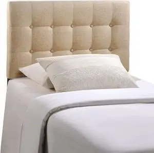 Emily Twin Upholstered Fabric Headboard - Beige