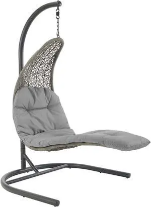 Landscape Hanging Chaise Lounge Outdoor Patio Swing Chair - Light Gray Gray