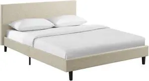 Anya Full Fabric Bed - Beige