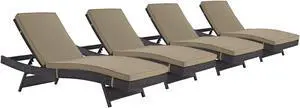 Convene Chaise Outdoor Patio Set of 4 - Espresso Mocha Convene Chaise Outdoor Patio Set of 4 - Espresso Mocha