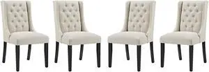 Baronet Dining Chair Fabric Set of 4 - Beige