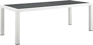 Stance 90.5" Outdoor Patio Aluminum Dining Table - White Gray