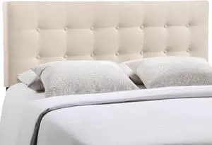 Emily King Upholstered Fabric Headboard - Ivory