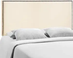 Region Queen Nailhead Upholstered Headboard - Ivory